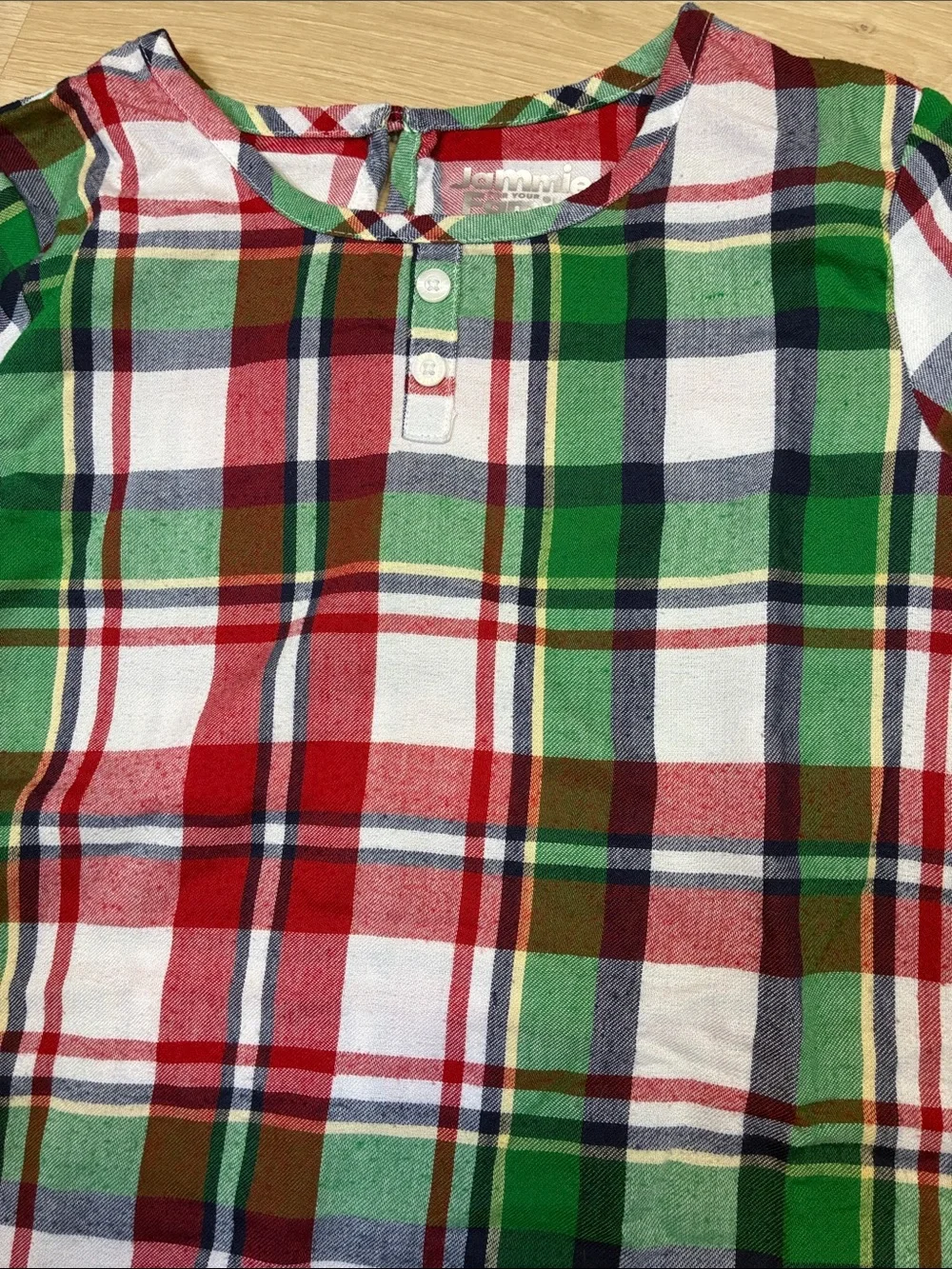 Jammies for Families Girls Holiday Christmas Plaid Ruffle Hem Nightgown